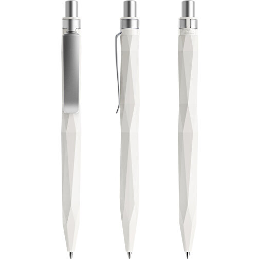 Prodir QS20 PMS Push Kugelschreiber , Prodir, weiß / silber satiniert, Kunststoff/Metall, 14,10cm x 1,60cm (Länge x Breite), Bild 6