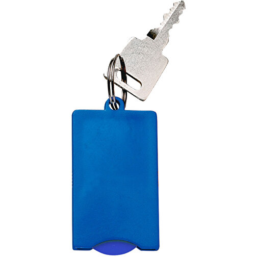 Chip-Schlüsselanhänger 'Square' , standard-blau PP, Kunststoff, 5,70cm x 0,40cm x 3,00cm (Länge x Höhe x Breite), Bild 1