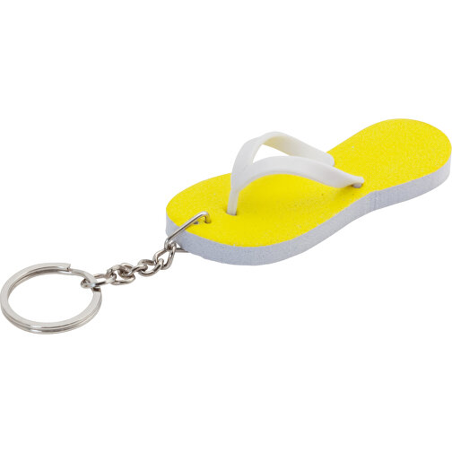 Schlüsselanhänger PERLE , gelb, EVA, 3,30cm x 2,30cm x 8,00cm (Länge x Höhe x Breite), Bild 1