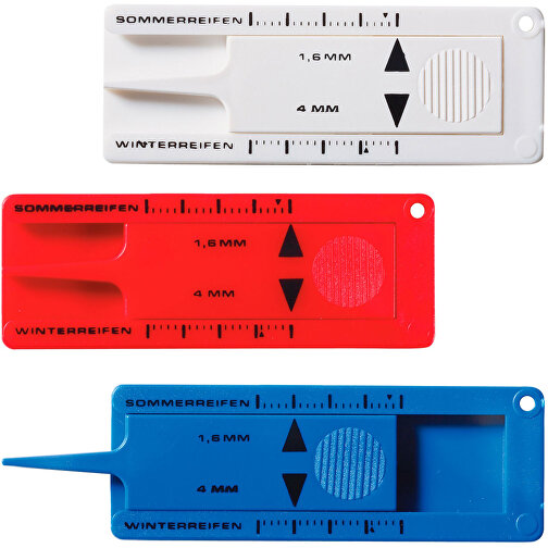 Schlüsselanhänger 'Reifenprofilmesser' , standard-rot, Kunststoff, 6,00cm x 0,40cm x 2,20cm (Länge x Höhe x Breite), Bild 2