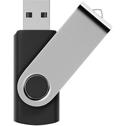 USB-Stick SWING Color 2.0 16 GB , Promo Effects MB , schwarz / silber MB , 16 GB , Kunststoff, Metall MB , 5,80cm x 1,09cm x 1,90cm (Länge x Höhe x Breite), Bild 1