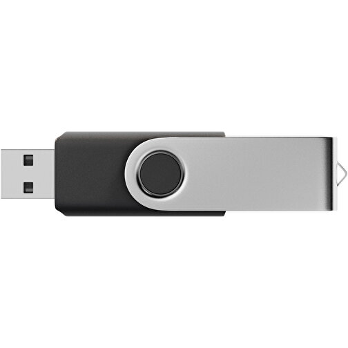 USB-Stick SWING Color 2.0 16 GB , Promo Effects MB , schwarz / silber MB , 16 GB , Kunststoff, Metall MB , 5,80cm x 1,09cm x 1,90cm (Länge x Höhe x Breite), Bild 3