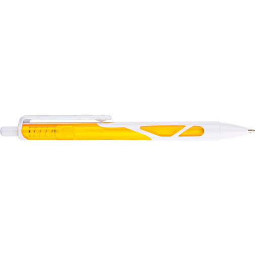 Kugelschreiber Favour Weiß , Promo Effects, weiß / gelb, Kunststoff, 14,20cm (Länge), Bild 5