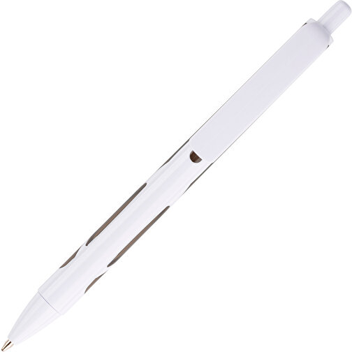 Kugelschreiber Favour Weiß , Promo Effects, weiß / grau, Kunststoff, 14,20cm (Länge), Bild 4