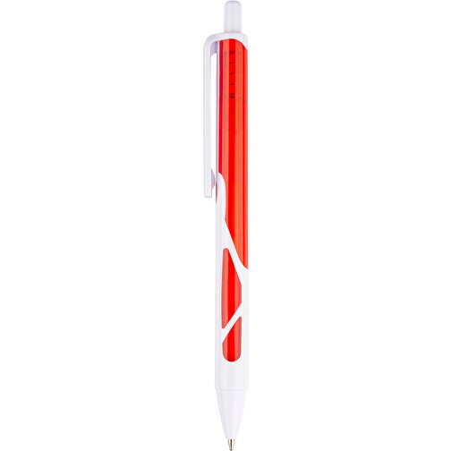 Kugelschreiber Favour Weiß , Promo Effects, weiß / rot, Kunststoff, 14,20cm (Länge), Bild 2