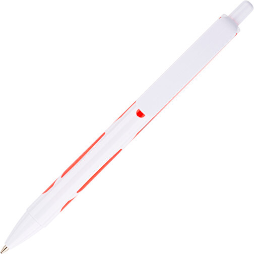 Kugelschreiber Favour Weiß , Promo Effects, weiß / rot, Kunststoff, 14,20cm (Länge), Bild 4