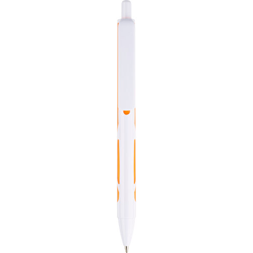 Kugelschreiber Favour Weiß , Promo Effects, weiß / orange, Kunststoff, 14,20cm (Länge), Bild 3