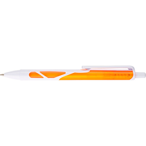 Kugelschreiber Favour Weiß , Promo Effects, weiß / orange, Kunststoff, 14,20cm (Länge), Bild 6