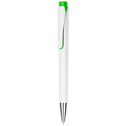 Kugelschreiber Liverpool Weiß , Promo Effects, weiß/grün, Kunststoff, 14,10cm x 1,00cm x 1,20cm (Länge x Höhe x Breite), Bild 2