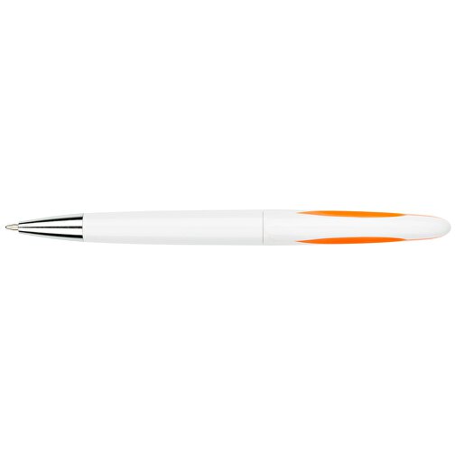 Kugelschreiber Tokio Weiss , Promo Effects, weiss/orange, Kunststoff, 14,50cm x 1,50cm (Länge x Breite), Bild 3