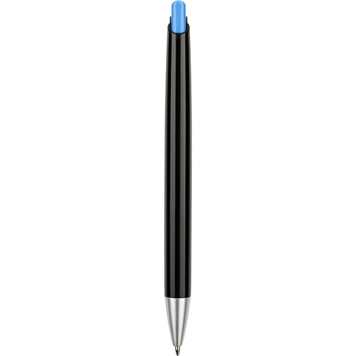 Kugelschreiber Roxi Schwarz , Promo Effects, schwarz / hellblau, Kunststoff, 14,10cm (Länge), Bild 3