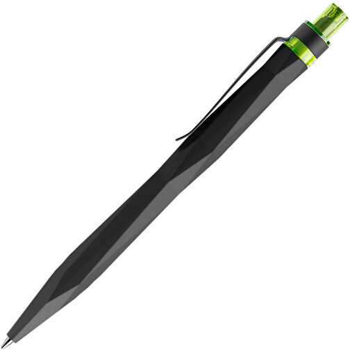 Prodir QS20 Soft Touch PRS Push Kugelschreiber , Prodir, schwarz / schwarz / gelbgrün, Kunststoff/Metall, 14,10cm x 1,60cm (Länge x Breite), Bild 4