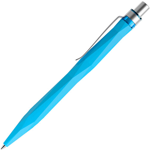 Prodir QS20 Soft Touch PRS Push Kugelschreiber , Prodir, cyanblau / silber satiniert, Kunststoff/Metall, 14,10cm x 1,60cm (Länge x Breite), Bild 4