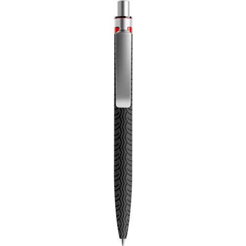 Prodir QS03 Soft Touch PRS Push Kugelschreiber , Prodir, schwarz/silber satiniert/rot, Kunststoff/Metall, 14,10cm x 1,60cm (Länge x Breite), Bild 1
