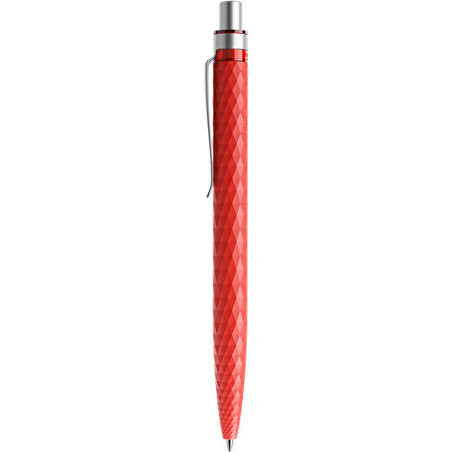 Prodir QS01 PMS Push Kugelschreiber , Prodir, rot/silber satiniert, Kunststoff/Metall, 14,10cm x 1,60cm (Länge x Breite), Bild 2