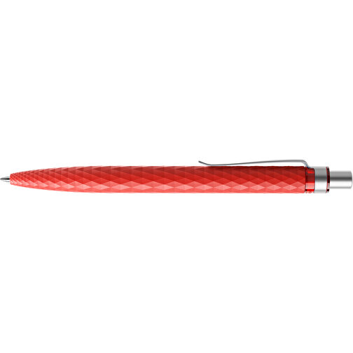 Prodir QS01 PMS Push Kugelschreiber , Prodir, rot/silber satiniert, Kunststoff/Metall, 14,10cm x 1,60cm (Länge x Breite), Bild 5
