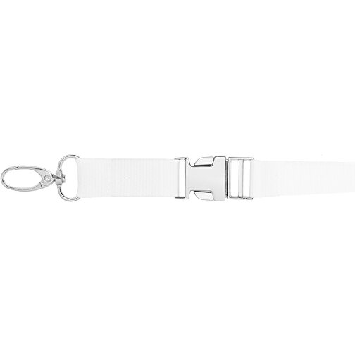 Schlüsselband Standard Oval , Promo Effects, weiß, Polyester, 105,00cm x 2,00cm (Länge x Breite), Bild 3