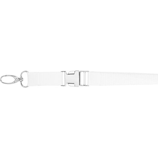 Schlüsselband Standard Oval , Promo Effects, weiss, Polyester, 92,00cm x 1,50cm (Länge x Breite), Bild 3