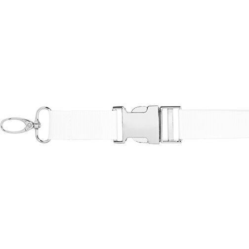 Schlüsselband Standard Oval , Promo Effects, weiß, Polyester, 105,00cm x 2,50cm (Länge x Breite), Bild 3