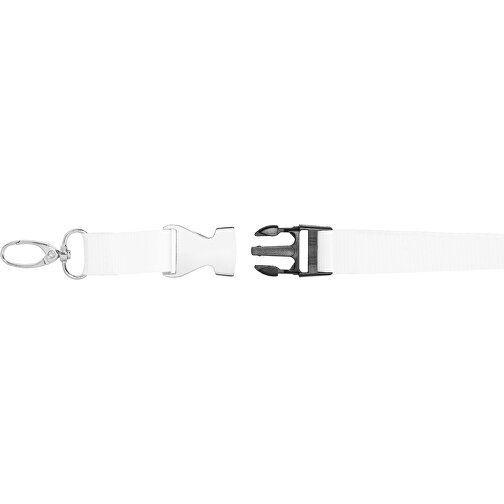 Schlüsselband Standard Oval , Promo Effects, weiß, Polyester, 105,00cm x 2,00cm (Länge x Breite), Bild 4