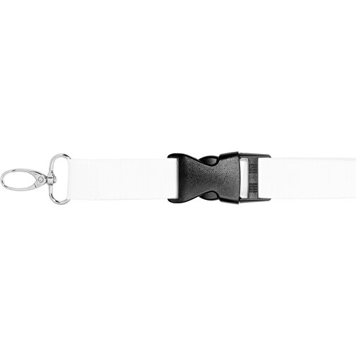 Schlüsselband Standard Oval , Promo Effects, weiss, Polyester, 105,00cm x 2,50cm (Länge x Breite), Bild 3