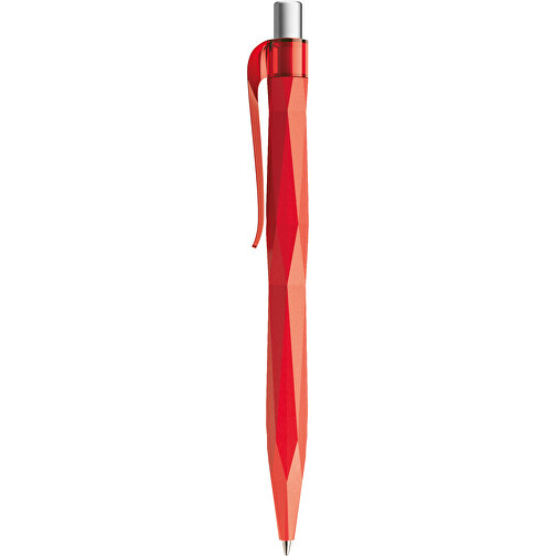 Prodir QS20 PMT Push Kugelschreiber , Prodir, rot / silber satiniert, Kunststoff/Metall, 14,10cm x 1,60cm (Länge x Breite), Bild 2