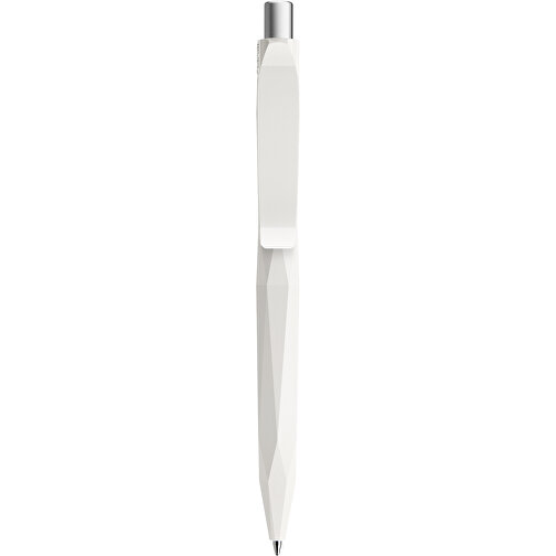 Prodir QS20 PMP Push Kugelschreiber , Prodir, weiss / silber satiniert, Kunststoff/Metall, 14,10cm x 1,60cm (Länge x Breite), Bild 1