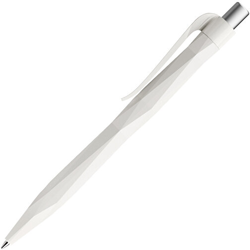 Prodir QS20 PMP Push Kugelschreiber , Prodir, weiß / silber satiniert, Kunststoff/Metall, 14,10cm x 1,60cm (Länge x Breite), Bild 4