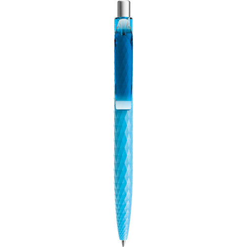 Prodir QS01 PRT Push Kugelschreiber , Prodir, cyanblau/silber satiniert, Kunststoff/Metall, 14,10cm x 1,60cm (Länge x Breite), Bild 1