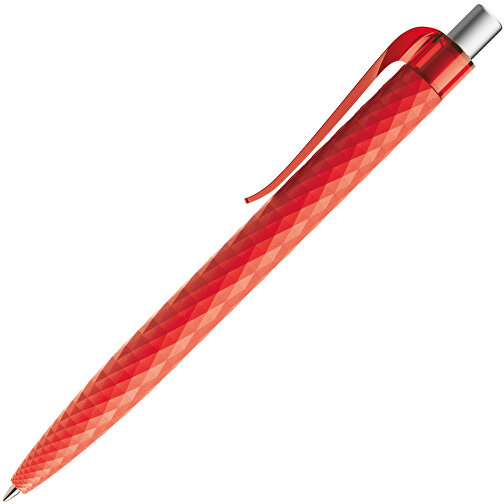 Prodir QS01 PMT Push Kugelschreiber , Prodir, rot/silber satiniert, Kunststoff/Metall, 14,10cm x 1,60cm (Länge x Breite), Bild 4