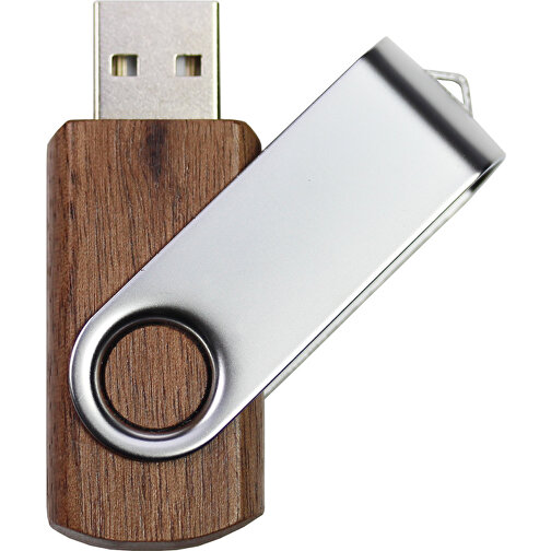USB Stick SWING Nature 64GB , Promo Effects MB , Walnuss MB , 65 GB , Holz/Metall MB , 3 - 10 MB/s MB , 5,70cm x 1,00cm x 1,90cm (Länge x Höhe x Breite), Bild 1