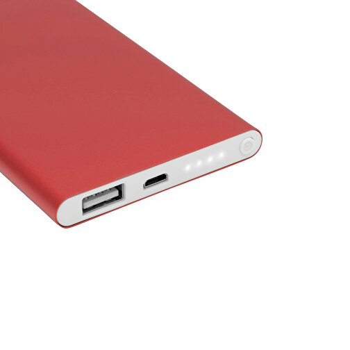 Powerbank ENDURANCE EVOLUTION , rot, Aluminium / Kunststoff, 11,00cm x 1,00cm x 6,80cm (Länge x Höhe x Breite), Bild 6