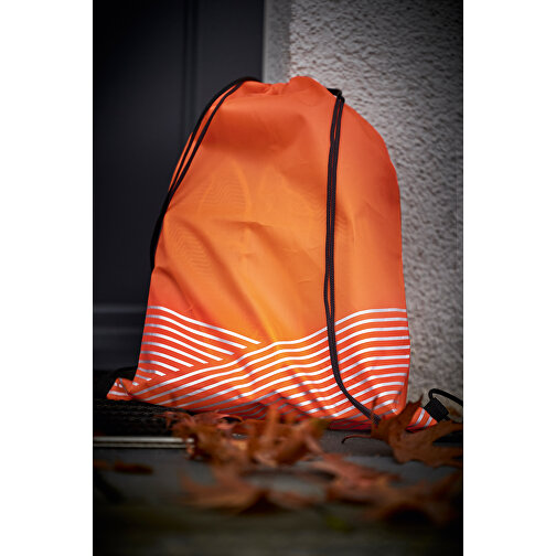 Turnbeutel BRILLIANT , orange, 210D Polyester, 44,00cm x 34,00cm (Länge x Breite), Bild 5