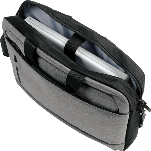 Laptoptasche YALE BAG , grau, schwarz, 300/600D Polyester, 41,00cm x 6,50cm x 31,00cm (Länge x Höhe x Breite), Bild 2