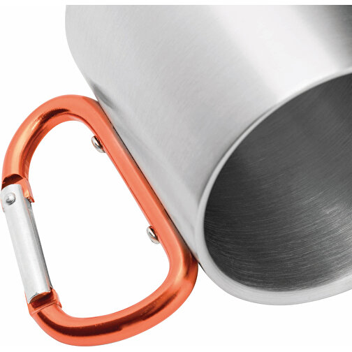 Edelstahl Becher HIKING DAY , orange, silber, Edelstahl / Aluminium, 8,00cm (Höhe), Bild 6