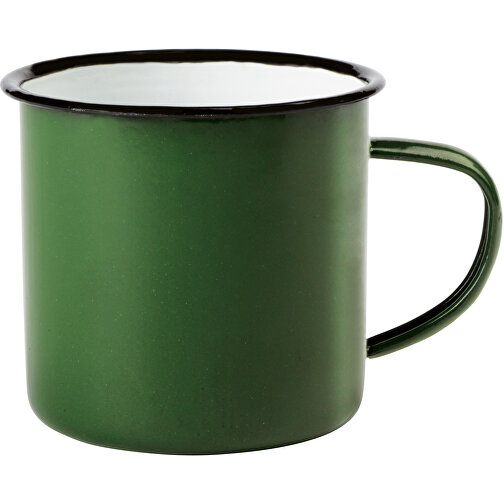 Emaille Becher RETRO CUP , grün, weiß, Eisen, 8,00cm (Höhe), Bild 1