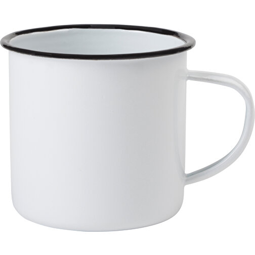 Emaille Becher RETRO CUP , weiß, Eisen, 8,00cm (Höhe), Bild 1