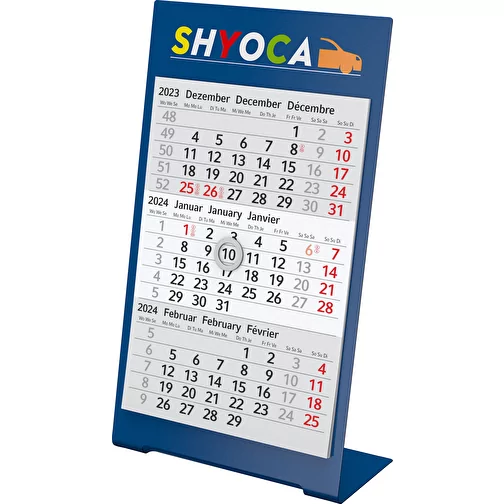 Desktop 3 Color Bestseller calendrier de bureau, 1 an, bleu, Image 1