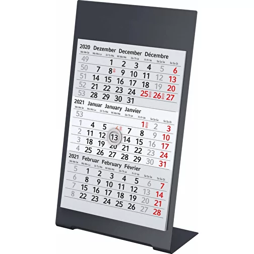 Desktop 3 Color Calendrier de bureau Bestseller, 1 an, anthracite, Image 2