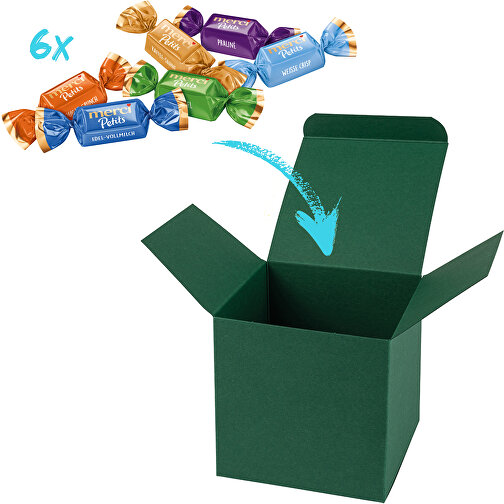 Color Merci Mini-Box - Dunkelgrün , Storck, dunkelgrün, Pappe, 5,50cm x 5,50cm x 5,50cm (Länge x Höhe x Breite), Bild 1