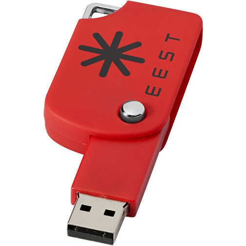 Swivel Square USB-Stick , rot MB , 8 GB , Kunststoff MB , 5,00cm x 3,10cm x 1,00cm (Länge x Höhe x Breite), Bild 2