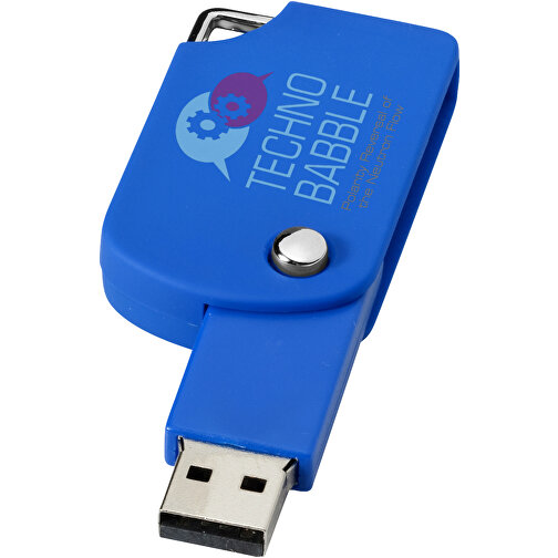 Swivel Square USB-Stick , blau MB , 1 GB , Kunststoff MB , 5,00cm x 3,10cm x 1,00cm (Länge x Höhe x Breite), Bild 2