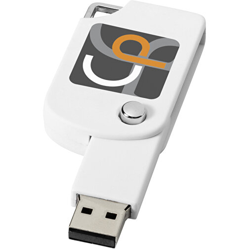 Swivel Square USB-Stick , weiss MB , 8 GB , Kunststoff MB , 5,00cm x 3,10cm x 1,00cm (Länge x Höhe x Breite), Bild 2
