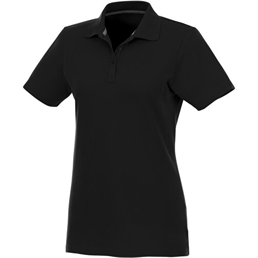 Helios Poloshirt Für Damen , schwarz, Piqué Strick 100% BCI Baumwolle, 180 g/m2, L, , Bild 1