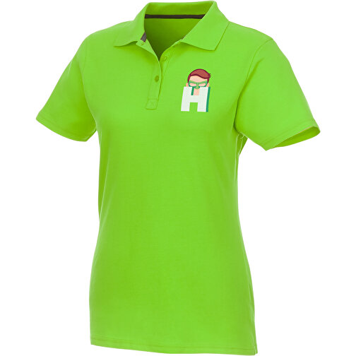 Helios Poloshirt Für Damen , apfelgrün, Piqué Strick 100% BCI Baumwolle, 180 g/m2, XL, , Bild 2