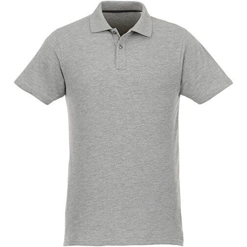 Helios Poloshirt Für Herren , heather grau, Piqué Strick 100% BCI Baumwolle, 180 g/m2, S, , Bild 3