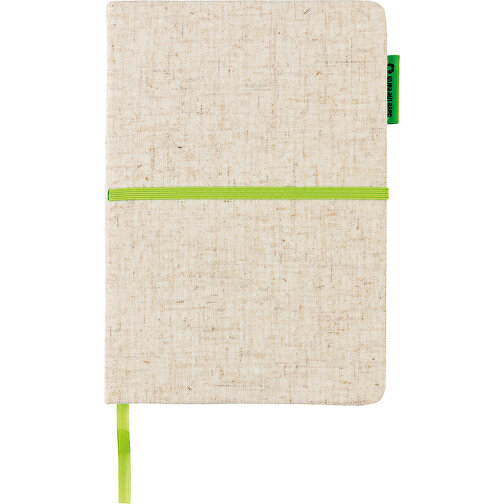 A5 Jute Notizbuch, Grün , grün, Baumwolle, 21,00cm x 1,10cm (Länge x Höhe), Bild 5
