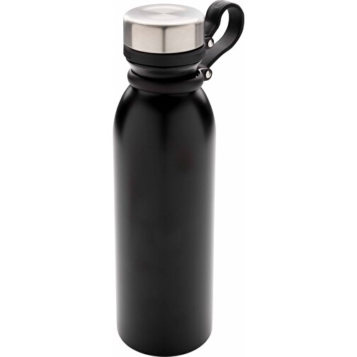 Kupfer-Vakuumisolierte Flasche Mit Trageriemen, Schwarz , schwarz, Edelstahl, 25,50cm (Höhe), Bild 1