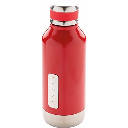 Auslaufsichere Vakuumflasche Mit Logoplatte, Rot , rot, Edelstahl, 20,30cm (Höhe), Bild 7