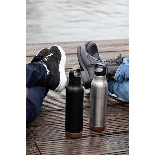 Auslaufsichere Vakuum-Flasche Mit Kork, Silber , silber, Edelstahl, 29,00cm (Höhe), Bild 9